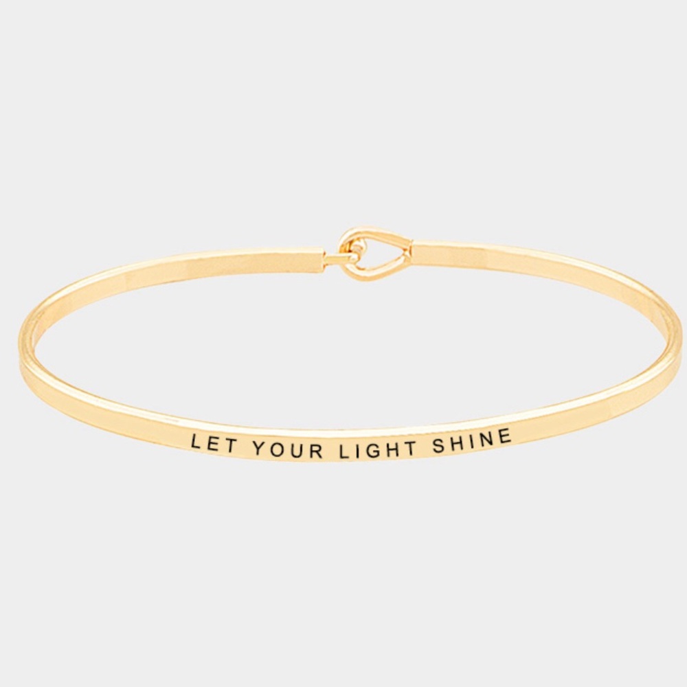 Let Your Light Shine gold tone bracelet